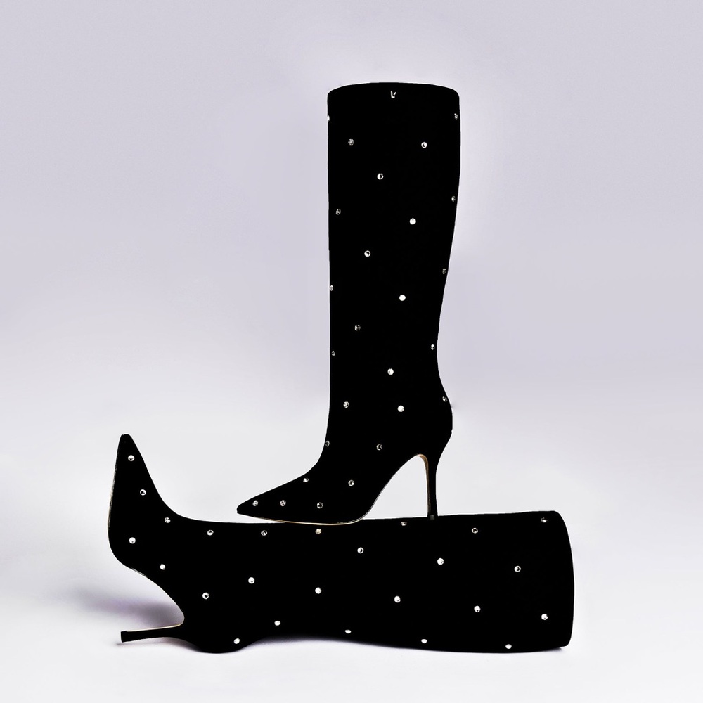 LARROUDÉ + SWAROVSKI Crystals Leather Boots